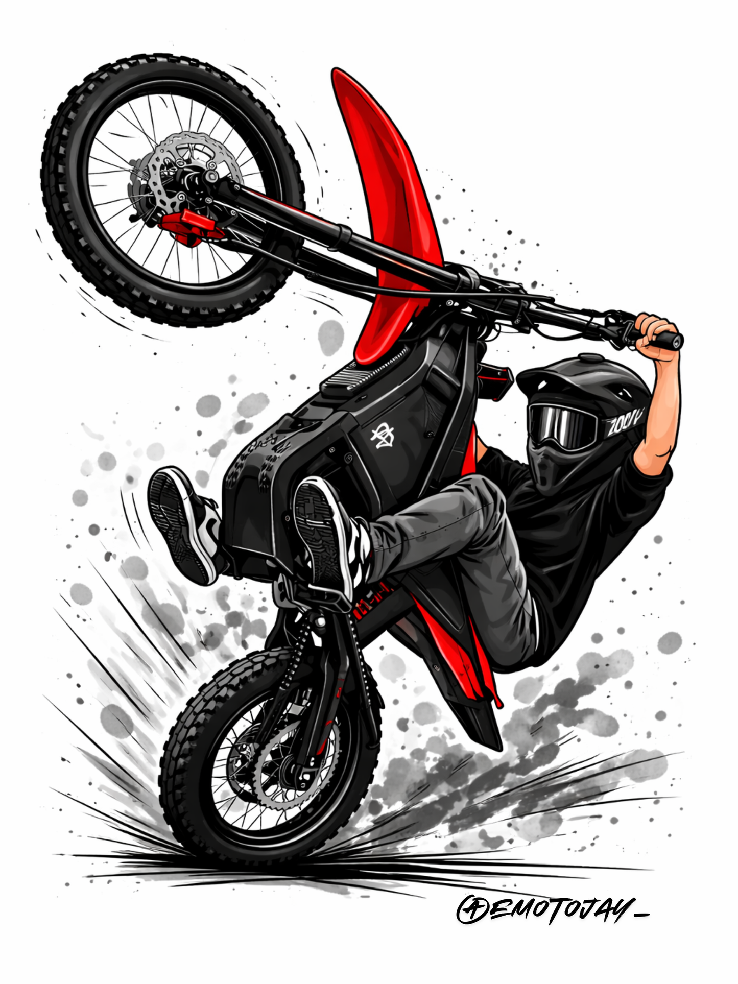 E-Moto Wheelie Poster- (High-Quality Digital File)